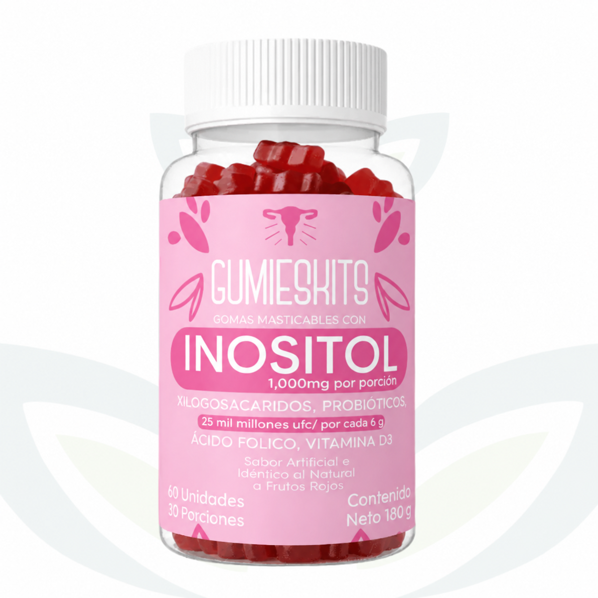 Frasco de gomas con inositol