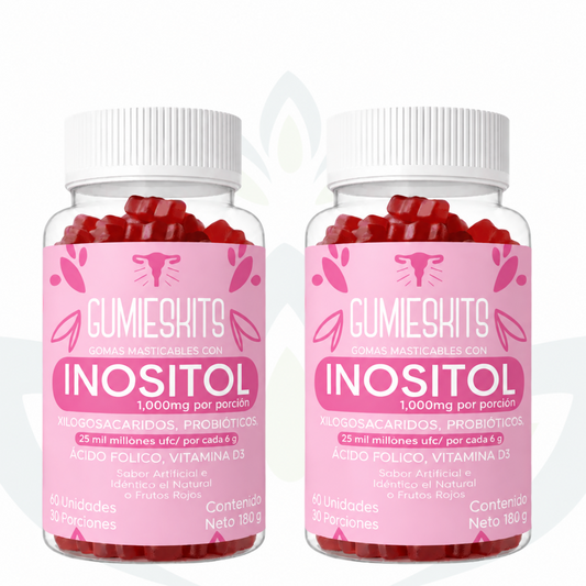 Paquete de 2 frascos de gomas de inositol